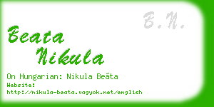 beata nikula business card